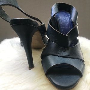 Leather Dark Blue High Heel Sandal size 6